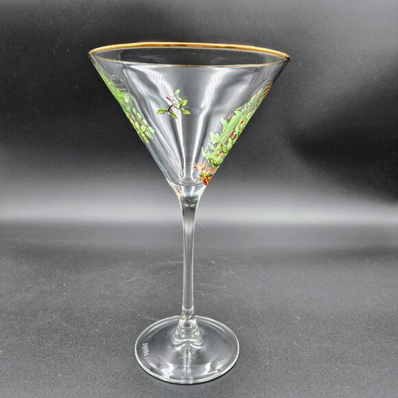 Spode Christmas Tree Martini Cocktail Estate Glass Stemware Santa Read - Picture 10 of 15